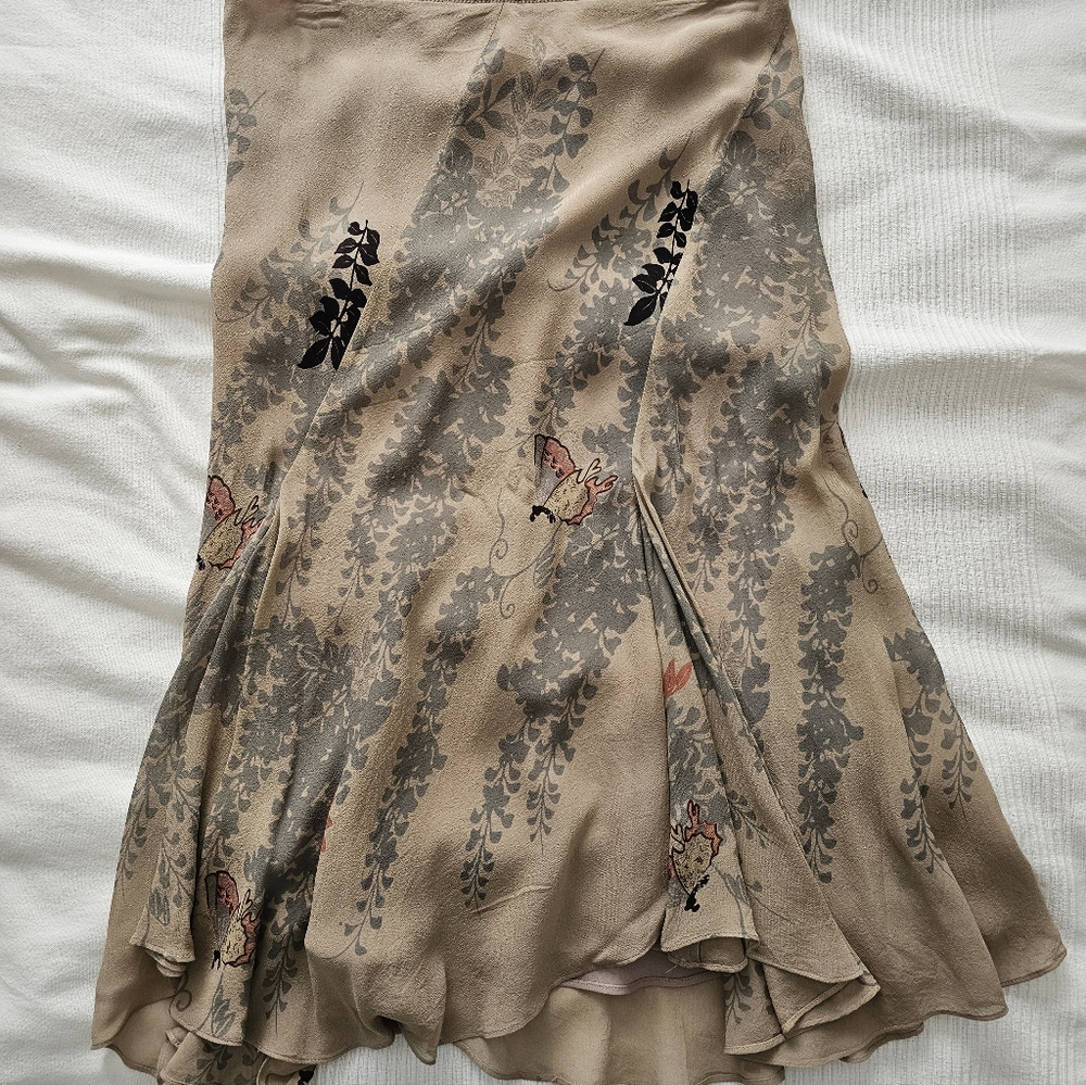 Studio M Silk Skirt in Soft Beige